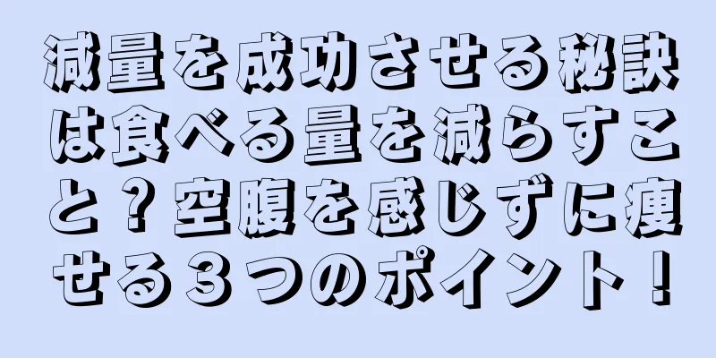 減量を成功させる秘訣は食べる量を減らすこと？空腹を感じずに痩せる３つのポイント！