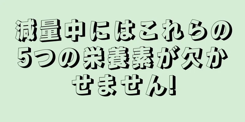減量中にはこれらの5つの栄養素が欠かせません!