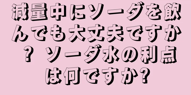 減量中にソーダを飲んでも大丈夫ですか？ ソーダ水の利点は何ですか?