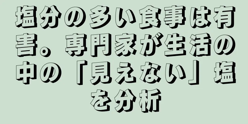 塩分の多い食事は有害。専門家が生活の中の「見えない」塩を分析