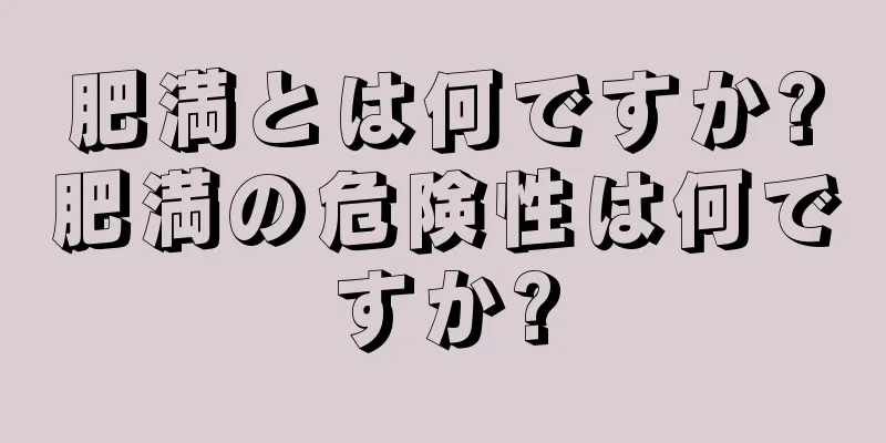 肥満とは何ですか?肥満の危険性は何ですか?