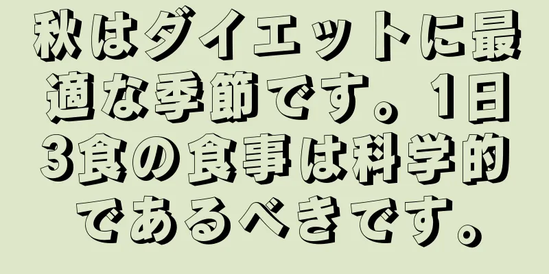秋はダイエットに最適な季節です。1日3食の食事は科学的であるべきです。