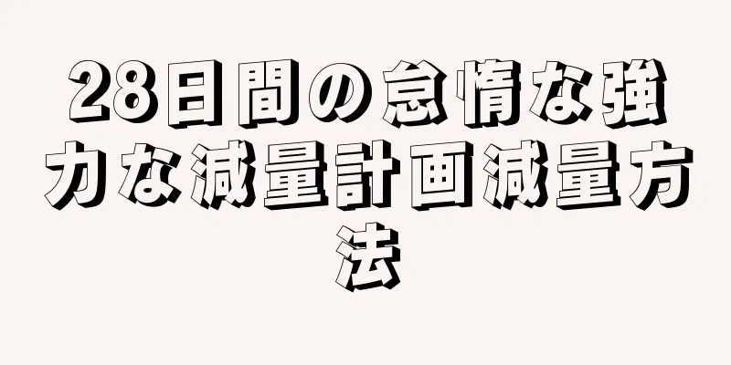 28日間の怠惰な強力な減量計画減量方法