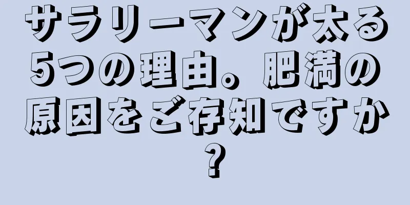 サラリーマンが太る5つの理由。肥満の原因をご存知ですか？