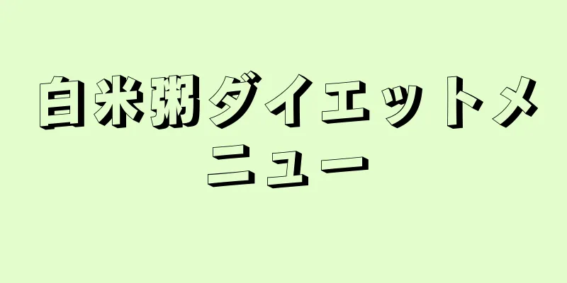白米粥ダイエットメニュー