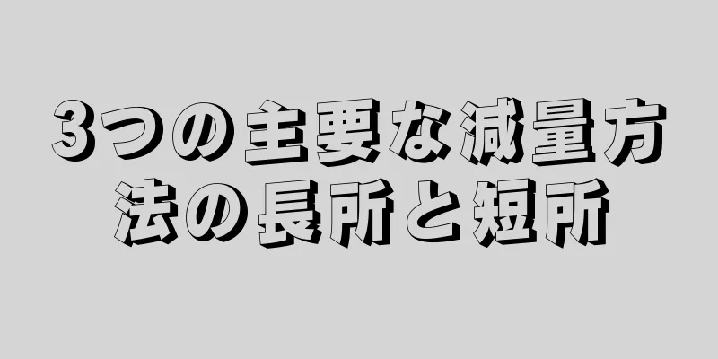 3つの主要な減量方法の長所と短所