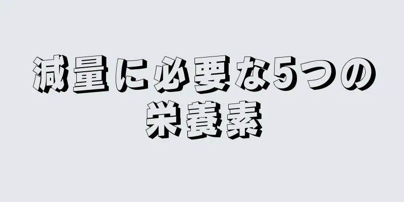 減量に必要な5つの栄養素