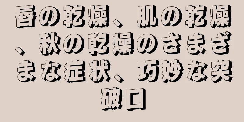 唇の乾燥、肌の乾燥、秋の乾燥のさまざまな症状、巧妙な突破口