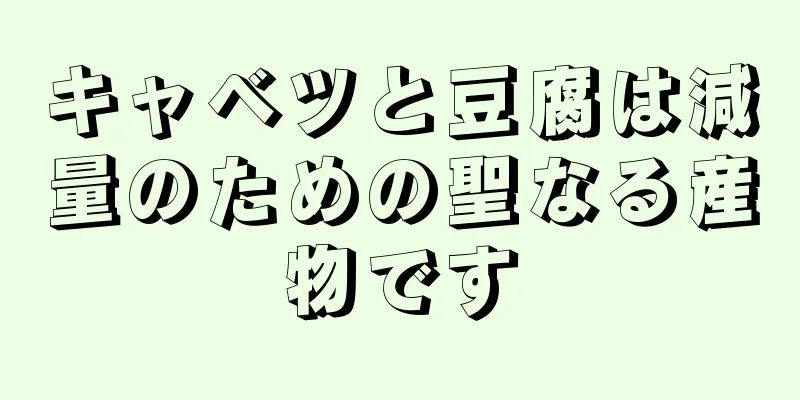 キャベツと豆腐は減量のための聖なる産物です