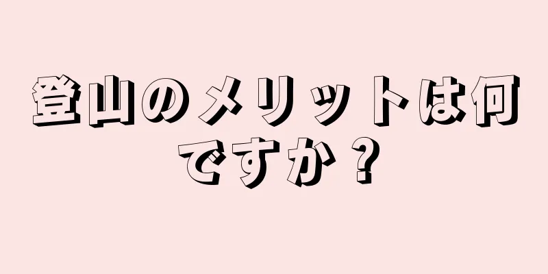 登山のメリットは何ですか？