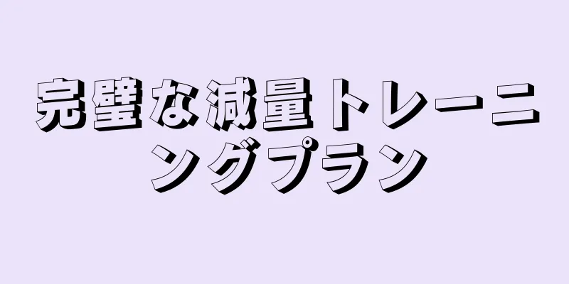 完璧な減量トレーニングプラン