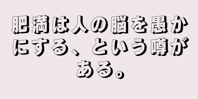 肥満は人の脳を愚かにする、という噂がある。
