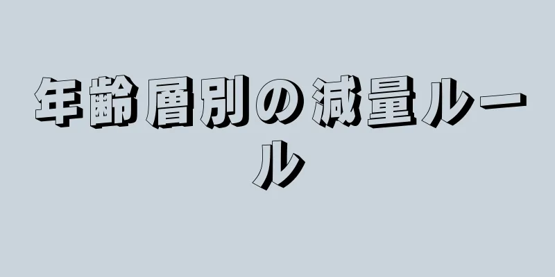 年齢層別の減量ルール