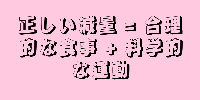 正しい減量 = 合理的な食事 + 科学的な運動