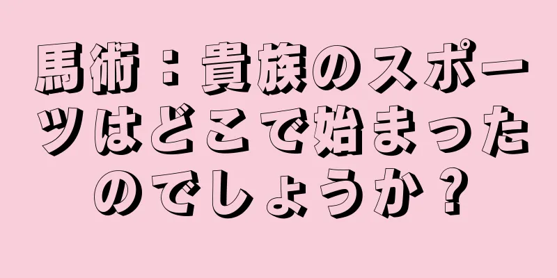 馬術：貴族のスポーツはどこで始まったのでしょうか？