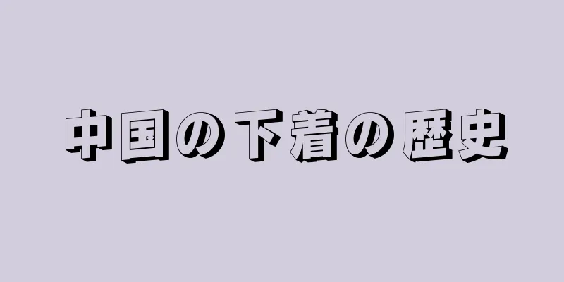 中国の下着の歴史